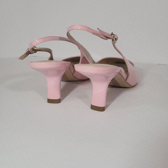 Sam Edelman Bianka Pink Patent Leather Slingback Pumps Pointed Toe MSRP $150 - Picture 13 of 16